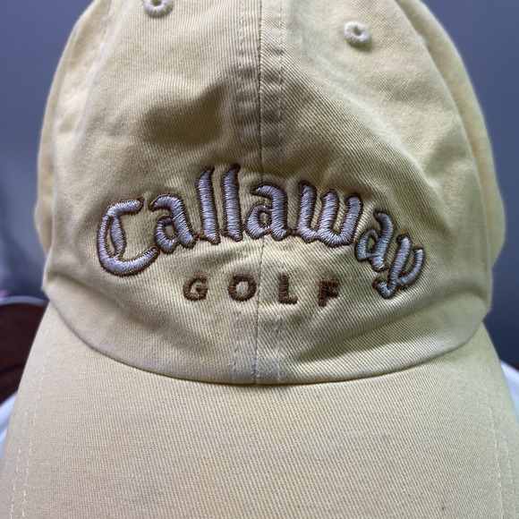 Callaway‎ Light Yellow Womens  Adjustable Strapback Golf Hat - Picture 1 of 9